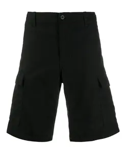 Авиационные шорты с логотипом, средний размер талии, застежка на пуговицы. Carhartt Wip, черный