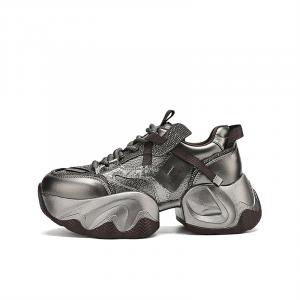 Теплые, амортизирующие, увеличивающие рост, износостойкие, легкие, нескользящие, низкие, массивные кроссовки для женщин DAPHNE, Black