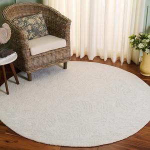 Ковер SAFAVIEH, 183 x 183 см, Pine Collection, круглый, Light Grey & Ivory, ручной работы из шерсти, идеально для гостиной, спальни, столовой (PNE116G)