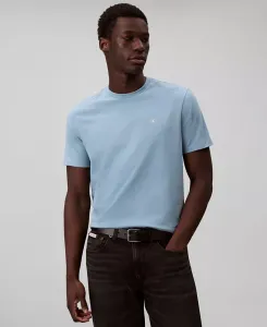 Мужская однотонная футболка с круглым вырезом Calvin Klein, синий