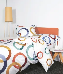 Комплект постельного белья Janine Design Mako-Satin Modern Art S 42126, цвет Siena Bisque Blue, размер 135x200 + 80x80 см Original Janine