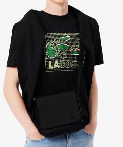 Мужская классическая узкая сумка-мессенджер с клапаном / наплечная сумка