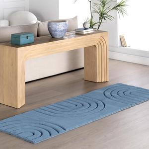 nuLOOM ковер 77 x 244 см Cozy Plush, машинная стирка, нескользящий, мягкий плюшевый ворс для гостиной спальни детской комнаты домашний декор, Valery Blue