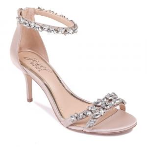 Босоножки на каблуке Jewel Badgley Mischka Caroline, champagne fabric