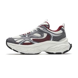 Износостойкие нескользящие повседневные кроссовки Women's ANTA, серый/слоновая кость/малиновый