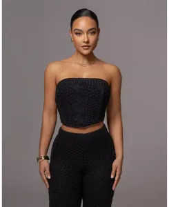 Женский топ Carmela Cable Knit JLUXLABEL, черный