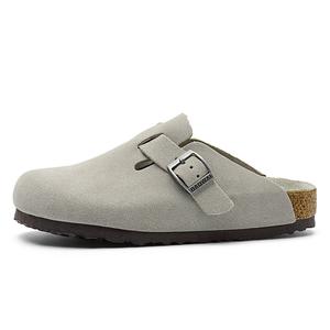 DAOWAI Полузакрытые тапочки с пробковой подошвой, нескользящие, антибактериальные, унисекс, светло-фиолетовые