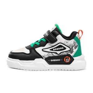 Нескользящие, противоударные, износостойкие, водостойкие, теплые, низкие, детские кроссовки для повседневной жизни BOBDOG, черный/зеленый