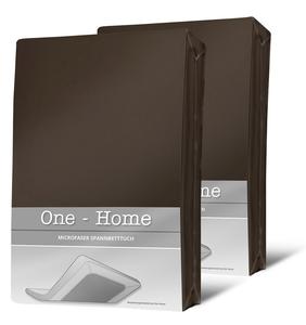 2 простыни коричневого цвета 140x200 см - комплект простыней из микрофибры 160x200 см One-Home, коричневый