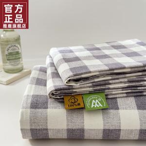 Yalu Простыня 230х245 см из 100% хлопка, ткань фланель, цвет Light Gray Medium Checkered