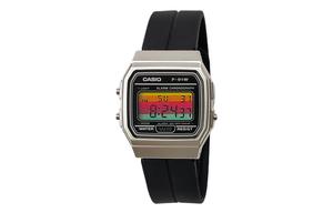 CASIO Кварцевые часы Retrofit Series с силиконовым ремешком, мужские часы с черным циферблатом