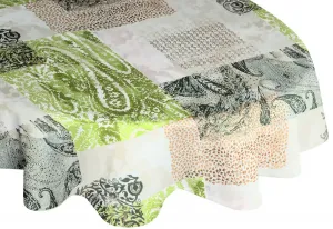 Вирт скатерть "ЙОЛАНДА", овал Wirth 130х190 см, зеленый