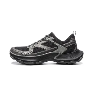 Li-Ning Slip Resistant, Abrasion Resistant, Breathable низкие кроссовки Chunky мужские Black Silver