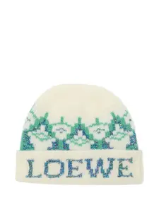 Шапка бини с пайетками Loewe, белый