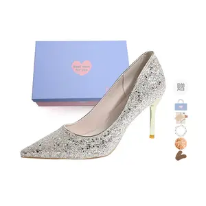 Xingdiman Тонкие каблуки на шпильке женские шампань, цвет Champagne[Gift Box Set]