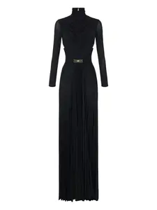 Макси-платье с драпировкой и плиссировкой Elisabetta Franchi, черный