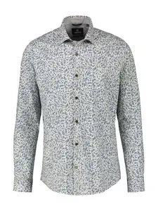 Рубашка LERROS с длинными рукавами "Рубашка из поплина стрейч LERROS с АОП", цвет морской волны