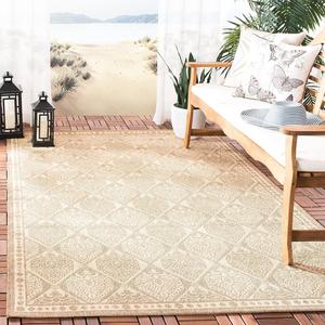 Ковер SAFAVIEH, 161 x 232 см, Washable коллекции Outdoor Courtyard, Coffee & Sand, без линьки и легкая чистка, идеально для патио, заднего двора, прихожей (CY5149B)