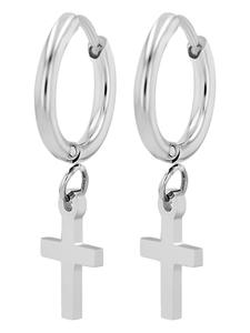 Adeliás Универсальный кулон - крест из нержавеющей стали серебристого цвета