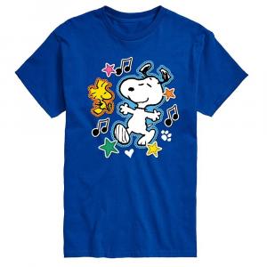 Мужская футболка с рисунком Peanuts Snoopy Woodstock Licensed Character, синий