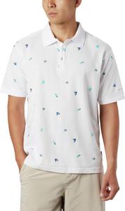 Columbia мужская поло PFG Global Tossed Embroidery, White