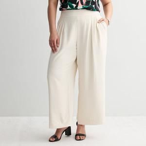 Мягкие широкие брюки больших размеров Nine West, цвет white oak