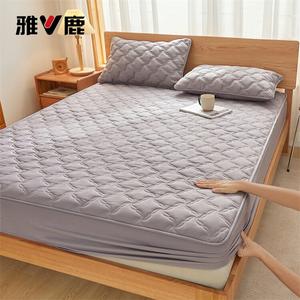 Yalu Простыня на резинке 180х200 см, хлопок, утолщенная, цвет Huaduowen - Fashionable Gray