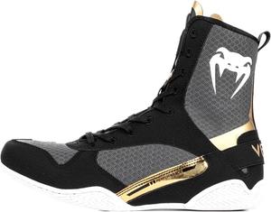Боксерские кроссовки Venum Elite, черный/серый/золотой