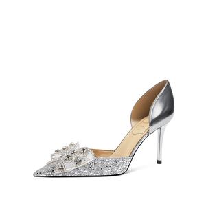 Женские туфли на тонком каблуке и высоком каблуке Zubumei, Silver