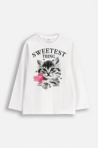 Детский лонгслив с хлопком Coccodrillo, белый