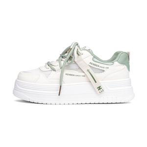 RENBEN Нескользящие, износостойкие, дышащие низкие кроссовки для скейтбординга, женские, белые, зеленые