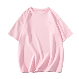 Футболка Unisex Crew Neck тонкая прямая посадка DOUBLE FISH, розовый