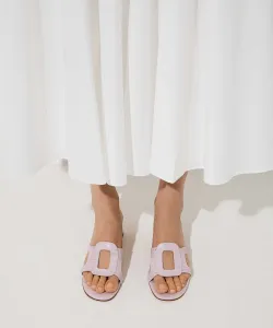 Удобные сандалии на каблуке с вырезом, имитирующим часы Charles & Keith, цвет Animalprintlilac