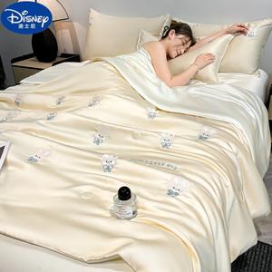 Disney Комплект летнего одеяла из шелковистого холода, 180x220 см, 3 предмета, цвет Xiaobaitu - Golden Khaki + Milkshake White