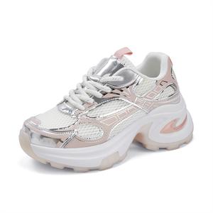 Антискользящие и износостойкие легкие низкие массивные кроссовки Women's La Chapelle, серебристый