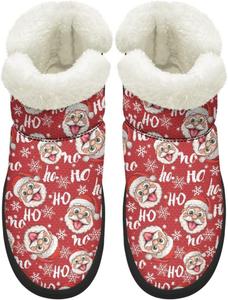 Женские зимние ботинки для снега, противоскользящие, с утепленным мехом, для ходьбы, уличные туристические ботинки Chririnla, Ho Ho Ho Santa