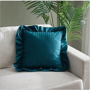 ZUIAI Чехол для диванной подушки ретро однотонный квадратный из мягкого велюра с рюшами