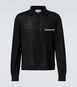 Кардиган из натуральной шерсти в полоску RWB Thom Browne, черный