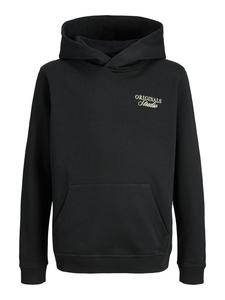 JACK & JONES Junior Худи JORNORREBRO TYPO BACK SWEAT HOOD JNR черного цвета