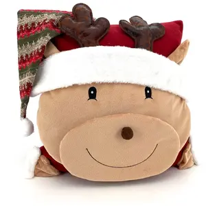 Декоративная подушка Купидон, наволочка без наполнителя, 1 шт. Weckbrodt, Braun/rot/weiß + gemustert