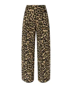 Брюки с животным принтом Rotate Birger Christensen, бежевый