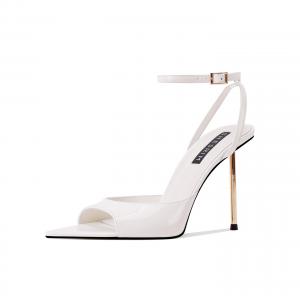 Shesrim Женские сандалии на одной застежке белые 9,5 см, цвет White (9.5CM)