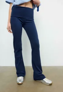 Расклешенные брюки Stradivarius, Mottled Dark Blue