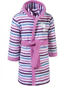 Erwin Müller Детский банный халат из махровой ткани с капюшоном, фиолетово-белый