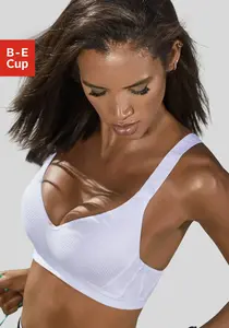 Спортивный бюстгальтер LASCANA ACTIVE со встроенными подушками пуш-ап, белый