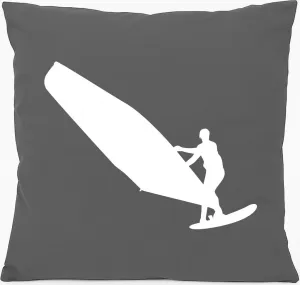 Подушка для дивана Huuraa, силуэт виндсерфинга, подарочная, 40x40 см, с наполнителем из серо-стального хлопка, сувенир для виндсерфинга Hellweg Druckerei