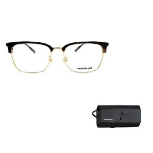 MONTBLANC Прямоугольная оправа для очков мужская, Tortoiseshell Gold