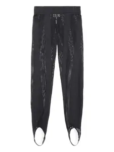 Леггинсы со штрипками и сетчатыми вставками GANNI