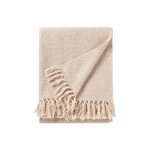 Одеяло хлопок маркет, двустороннее покрывало, пушистый плед для гостиной и спальни, меховой плед темно-синий, 200х220 см. benuta, бежевый