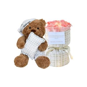 Плюшевая кукла в пижаме с рождественским медведем высотой 45 см CHUNTUSHU, zero-slogan pillow bear+litchi bouquet